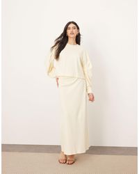 ARRANGE - Jupe droite longue d'ensemble en jersey texturé épais - Lyst