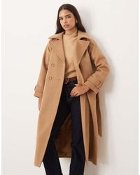 Abercrombie & Fitch - Wool Blend Maxi Belted Trench Coat - Lyst