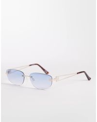 ASOS - Rimless Rectangle Sunglasses - Lyst