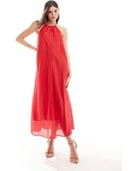 & Other Stories - Halter Neck Midaxi Dress With Cutaway Back - Lyst