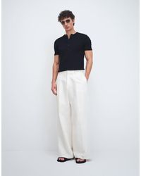 ASOS - Tailored Pleated Linen Rich Loose Leg Pants - Lyst