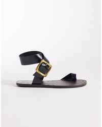 ASOS - Freely Toe Loop Cross Strap Flat Sandals - Lyst