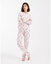 Pieces - Christmas Long Sleeve Pyjama Set - Lyst