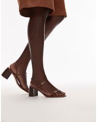 Mango - Buckle Detail Block Heel Sandal - Lyst