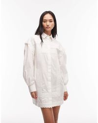 ASOS - – hemdblusen-minikleid aus popeline - Lyst