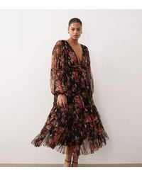 Lace & Beads Plus - Long Sleeve Midi Dress - Lyst