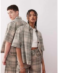 Reclaimed (vintage) - Camisa Vaquera A Cuadros De Corte Cuadrado De - Lyst