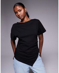River Island - Drape Side T-shirt - Lyst
