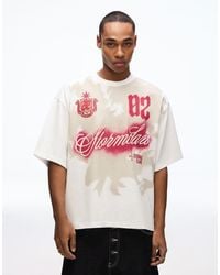 Bershka - Short Sleeve Boxy Print T-shirt - Lyst