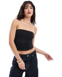 Stradivarius - Ruched Detail Bandeau Top - Lyst