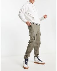 Pull&Bear - Pantalon cargo en tissu ripstop avec poches contrastantes - kaki - Lyst
