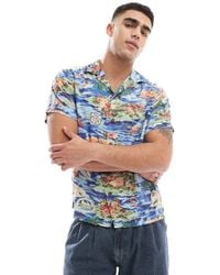 Polo Ralph Lauren - Short Sleeve Revere Collar Surf Scenic Print Rayon Shirt Classic Fit - Lyst