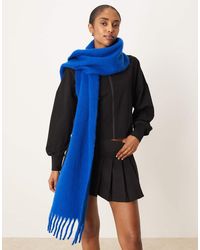 ASOS - Sciarpa Soffice Con Frange Cobalto - Lyst