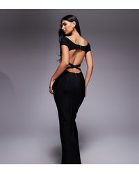 Kaiia - Exclusive Premium Sculpting Bandage Bodycon Bardot Maxi Dress - Lyst