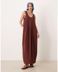 ASOS - Techy Scoop Ruched Neck Maxi Sundress - Lyst