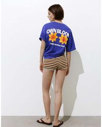 Pull&Bear - Oversized T-Shirt Met Grafische Bloemenprint - Lyst