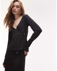 Résumé - Top Elegante Con Cuello De Pico Y Detalle De Hebilla De Punto Liso De (Parte De Un Conjunto) - Lyst