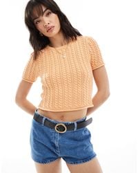 ASOS - Knitted Cable Baby Tee - Lyst