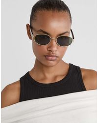 Stradivarius - – sonnenbrille mit metallbügeln - Lyst