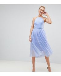 asos pinny extreme tulle mesh midi dress