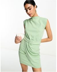 ASOS - Sleeveless Mini Dress With Belt And Wrap Skirt - Lyst