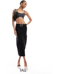 Vero Moda - Denim Midi Skirt - Lyst