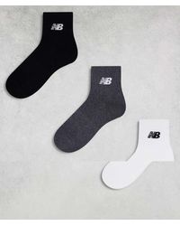 New Balance - Logo Ankle Sock 3 Pack - Lyst