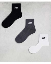 New Balance - Confezione Da 3 Paia Di Calzini Con Logo - Lyst