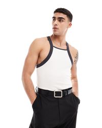 ASOS - Muscle Fit Square Neck Rib Vest - Lyst