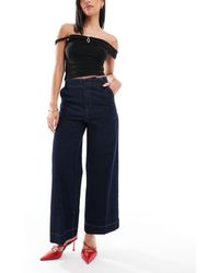ASOS - Crop Tailored Wide Leg Jean With Front Crease - Lyst