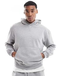 ASOS - Sudadera Gris Lavado De Corte Cuadrado Extragrande Con Capucha De Tejido Grueso De 400 G/M2 Premium De - Lyst