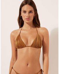 Calzedonia - Shiny Satin Triangle Bikini Top - Lyst