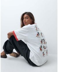 ASOS - Disney Oversized Slub Ringer T-Shirt Met Mickey Mouse-Print - Lyst