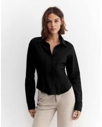 Pull&Bear - Aansluitend Overhemd Met Brede Manchetten - Lyst