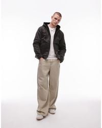 Tommy Hilfiger - Giacca Di Jeans Nera Con Cappuccio E Fodera Teddy - Lyst
