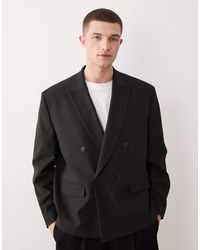 ASOS - Chaqueta De Traje De Corte Cuadrado Con Raya Diplomática Y Doble Botonadura De - Lyst