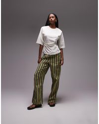 ASOS - Camiseta Básica Con Hombreras Y Cintura Entallada De -Blanco - Lyst