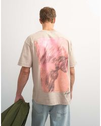 TOPMAN - X Paul Majek Camiseta Con Gráfico Abstracto En La Espalda De Corte Holgado Con Bordado En-Neutro - Lyst