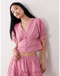 Wednesday's Girl - Wednesdays Girl Co-ord Broderie Detail Blouse - Lyst