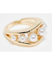 ASOS - Ring With Faux Pearl Detail - Lyst