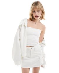 Calvin Klein - Top vaquero estilo corpiño con lavado y cremallera exclusivo en asos - Lyst