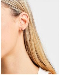 ASOS 10mm Hinge Hoop Earrings - Metallic