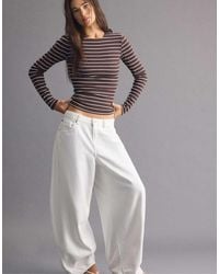 Stradivarius - Basic Long Sleeve Striped T-Shirt - Lyst