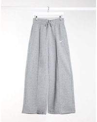 nike premium high waist wide leg grey joggers
