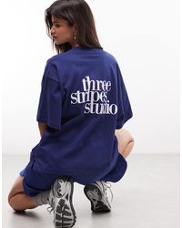 adidas Originals - Three Stripes Studios T-Shirt - Lyst