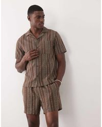 ASOS - Co-ord Short Sleeve Regular Stripe Shirt - Lyst