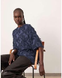 ARRANGE - Geweven Oversized T-Shirt Met Textuur - Lyst
