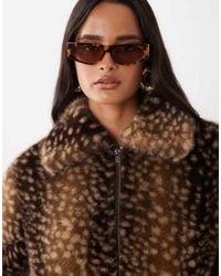The Frolic - Exclusive Collared Zip Through Faux Fur Jacket - Lyst