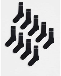 Jack & Jones - 9 Pack Ribbed Logo Socks - Lyst