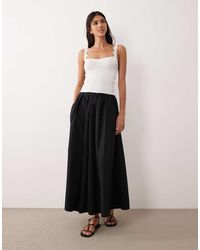 ASOS - Volume Detail Midi Skirt - Lyst